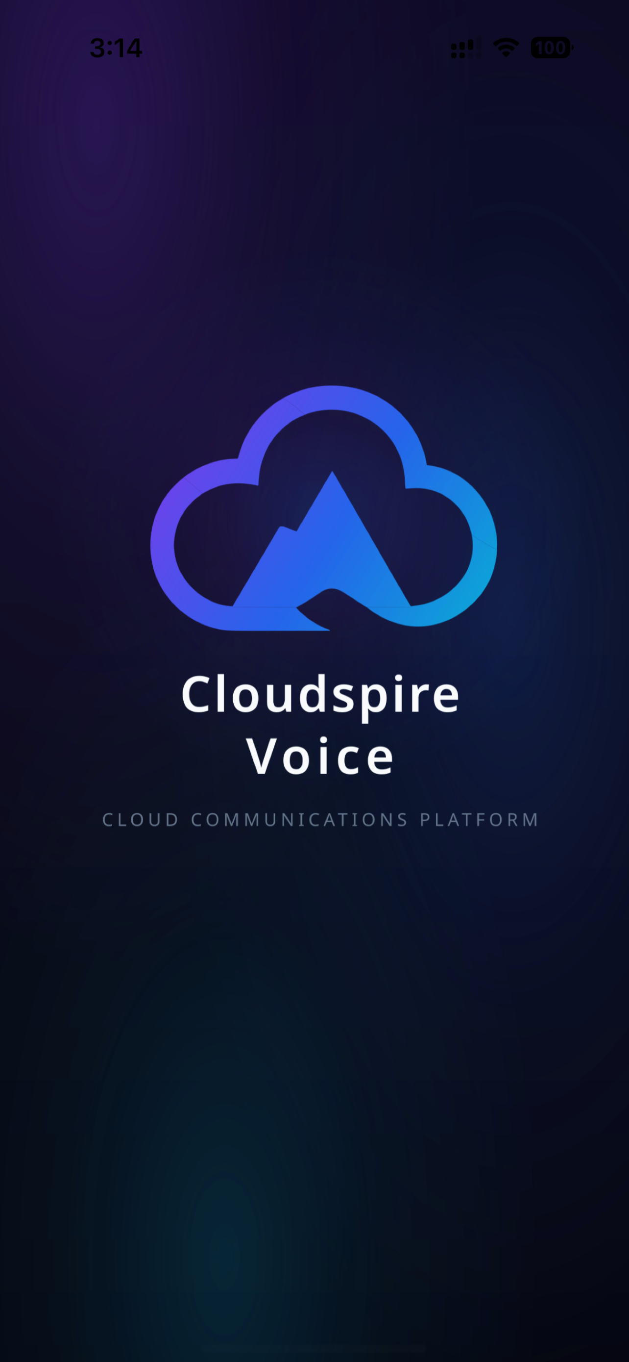 Cloudspire Voice iPhone app — launch screen