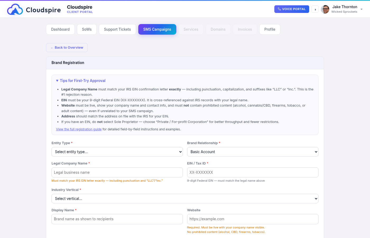 Brand Registration Form