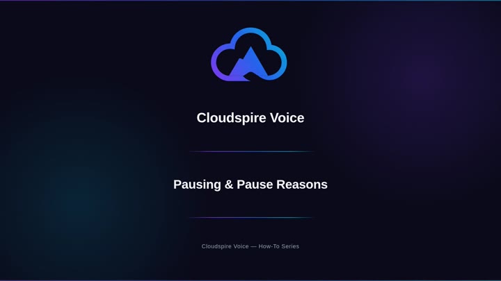 Watch: Pausing & Pause Reasons